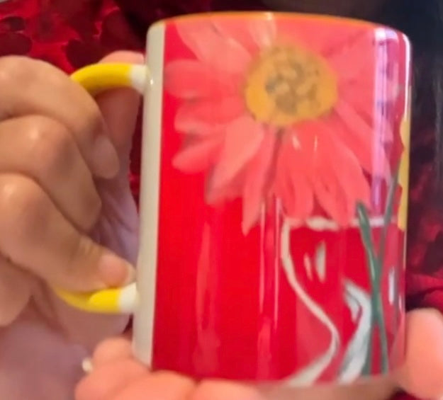 “Radiant Bloom” White 11oz White Gift Mug White Toiys Free Spirit Art